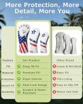 Fitense 3-Pack Golf Club Head Covers USA Flags