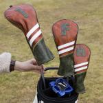 3-Pack Classic Brown Golf Club Headcovers Set