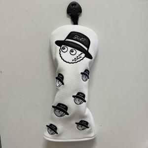 Rotatable White Leather Golf Hybrid Headcover