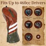 3-Pack Classic Brown Golf Club Headcovers Set