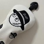 Rotatable White Leather Golf Hybrid Headcover