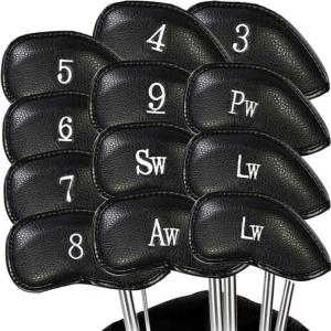 12-Piece Leather Golf Club Head Covers Set