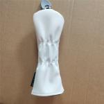 White Leather Skull Golf Head Cover for Hybrid Clubs