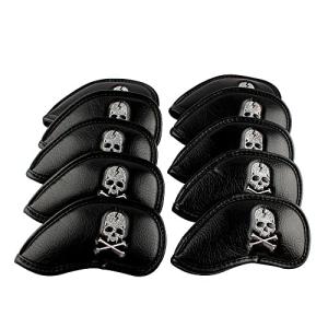 Skull Design Golf Iron Head Covers Set, 10pcs