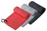 Microfiber Golf Towel with Clip and Waffle Pattern