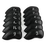 12pcs Left-Handed Synthetic Leather Golf Head Covers
