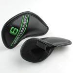 12-Piece Black Leather Golf Iron Head Covers Set