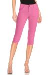 Hot Pink Butt Lift Stretch Capri Jeans for Women