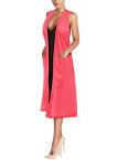 Women's Casual Sleeveless Drape Cardigan in Neon Pink