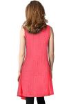 Women's Casual Sleeveless Drape Cardigan in Neon Pink