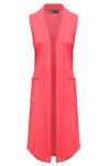 Women's Casual Sleeveless Drape Cardigan in Neon Pink