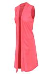 Women's Casual Sleeveless Drape Cardigan in Neon Pink