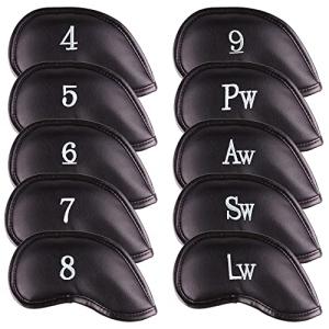 Premium Magnetic Leather Golf Club Head Covers Set