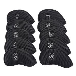 10-Pack Mesh Golf Iron Head Covers (Black)