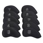 10-Pack Mesh Golf Iron Head Covers (Black)