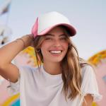 DALIX Two Tone Pink and White Trucker Hat