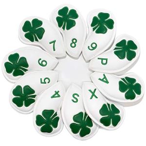 10-Pack Leather Golf Iron Covers - White