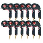 12-Piece Golf Putter Head Covers Set - Black & Red