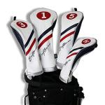 Craftsman Golf Striped Leather Headcovers Set (4pcs)