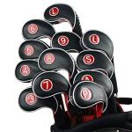 12-Piece Golf Putter Head Covers Set - Black & Red