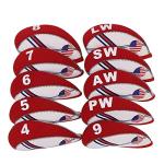 USA Flag Neoprene Golf Iron Head Covers Set
