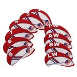 USA Flag Neoprene Golf Iron Head Covers Set