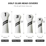 4-Piece Golf Club Head Covers for Woods & Drivers