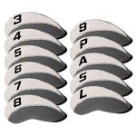 11-Piece Neoprene Iron Headcover Set, Gray & White
