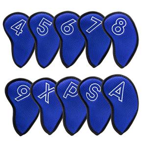 Montela Mesh Golf Iron Head Covers Set, 10pcs
