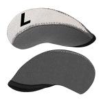 11-Piece Neoprene Iron Headcover Set, Gray & White