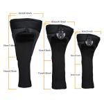 LONGCHAO 3-Piece Golf Head Cover Set - Black