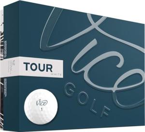 Tour White Golf Balls - 12-Pack for All Skills
