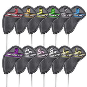 Left-Handed 12-Piece Golf Iron Headcover Set