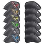 Left-Handed 12pc Leather Golf Iron Head Cover Set