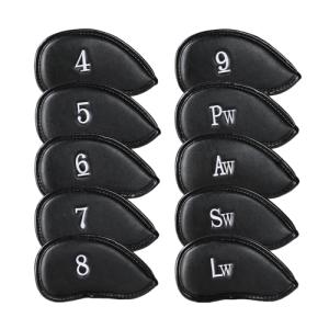 Ecsoiam Leather Golf Club Covers with Magnetic Closure