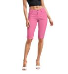 Womens Comfy Butt Lift Stretch Bermuda Shorts Pink