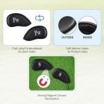 Premium Leather Golf Club Covers with Magnetic Closure
