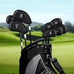 Premium Leather Golf Club Covers with Magnetic Closure