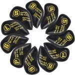 11-Piece Golf Iron Covers Set in Black PU Leather