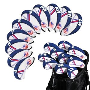 10PCS Neoprene USA Flag Golf Iron Head Covers