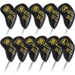 11-Piece Golf Iron Covers Set in Black PU Leather