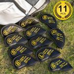 11-Piece Golf Iron Covers Set in Black PU Leather
