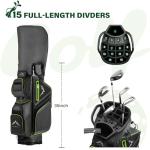 Unihimal 15-Way Golf Cart Bag with Rain Cover