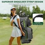 Unihimal 15-Way Golf Cart Bag with Rain Cover