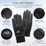 FINGER TEN Men's Winter Golf Gloves with Marker