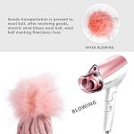 Womens Rose Pink Ribbed Beanie with Pompom