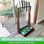 GoSports Premium Wooden Golf Putter Display Stand