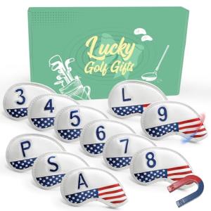 FINGER TEN Irons Head Covers 11 Pack - USA Flag