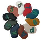 Colorful Leather Golf Iron Head Covers - 10pcs