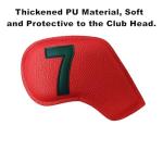 Colorful Leather Golf Iron Head Covers - 10pcs